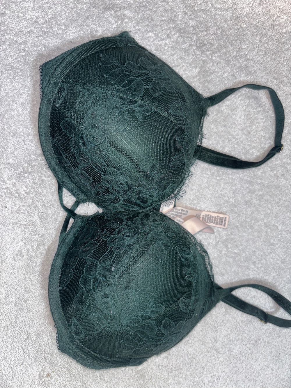 Victoria's Secret Dark Green Lace Push-Up Bra
